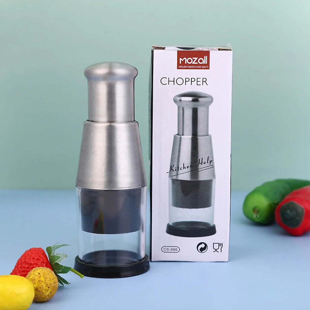 Stainless Steel Manual Hand Chopper Garlic Chopper Mini Garlic Mincer Garlic Press Kitchen Tools for Veggie Onion Garlic