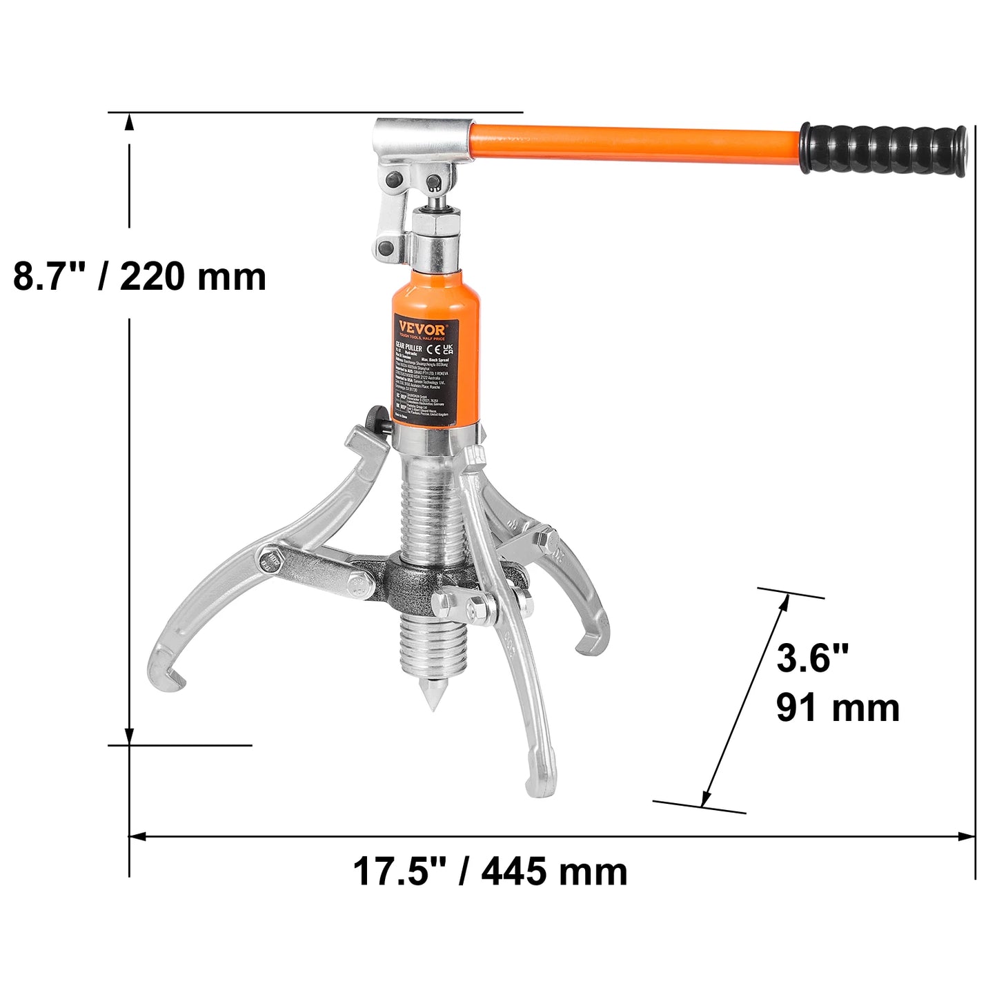 SucceBuy 5/15 Ton Hydraulic Gear Puller Wheel Bearing Puller Separator Tools Adjustable Two Three Jaws Garage Repair Shop Gears