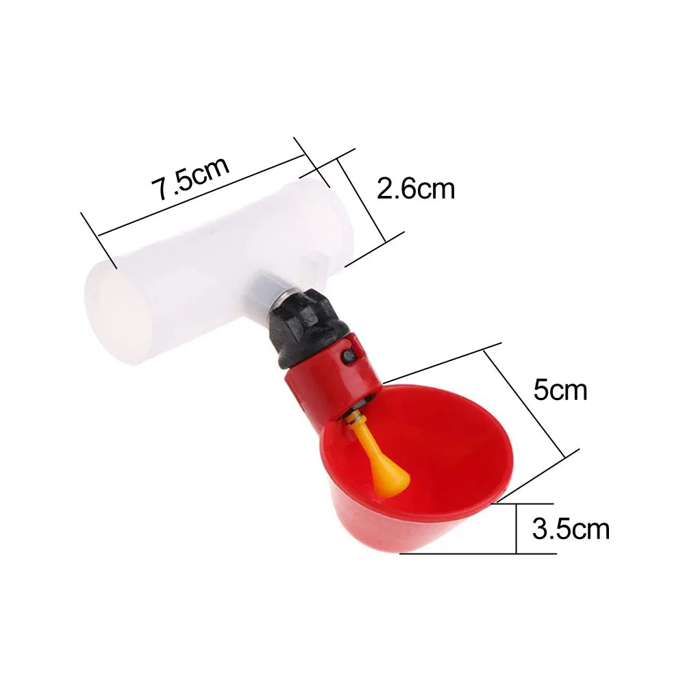 10PCS Automatic Cups Water Feeder Drinker Chicken Waterer Poultry Chook Bird AU