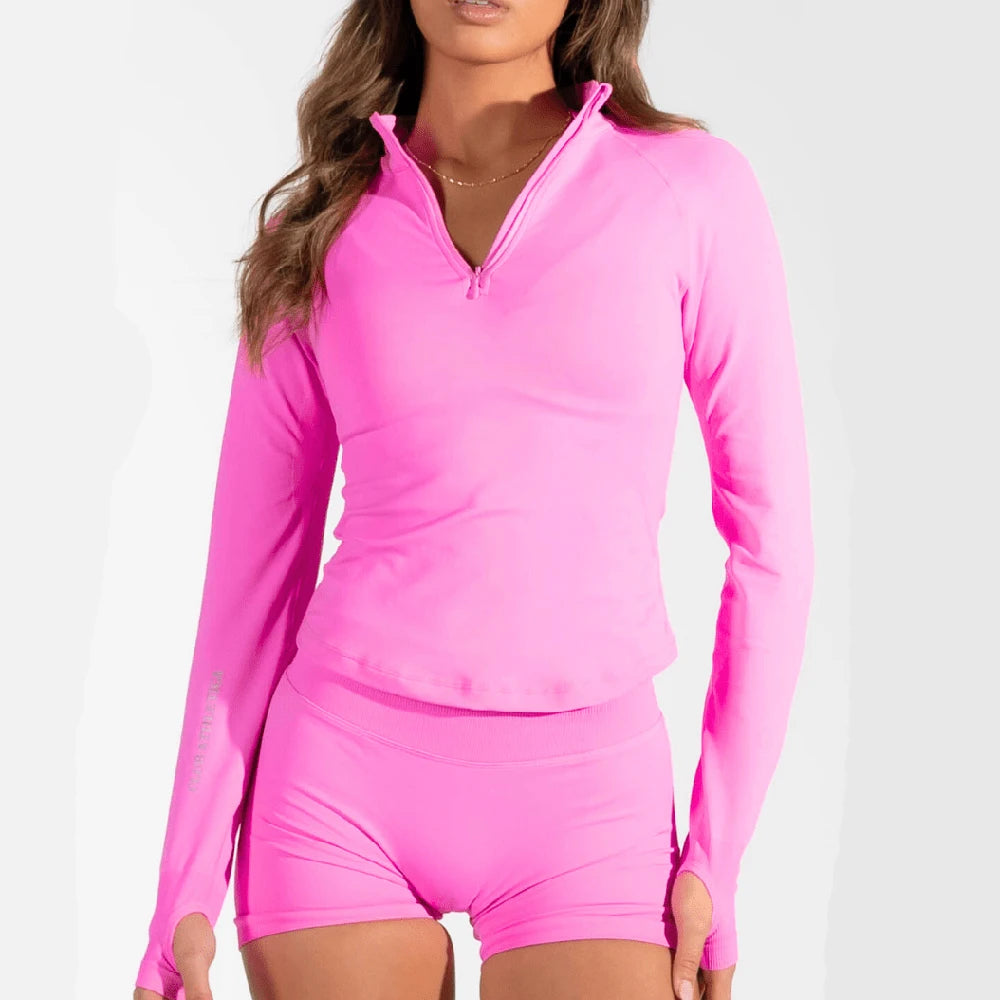 Yoga Shirts shorts set impact Half Zippy for Women Long Sleeve Yoga Top with Thumb Holes Workout Gym Shirts Waist Sweatshirt