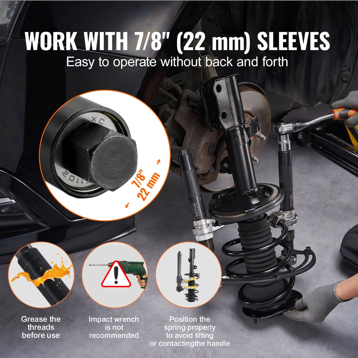 SucceBuy Coil Spring Compressor Tool 2pcs Heavy Duty Strut Spring Compressor Set 2646 lbs Strut Spring Compressor for Truck ATV