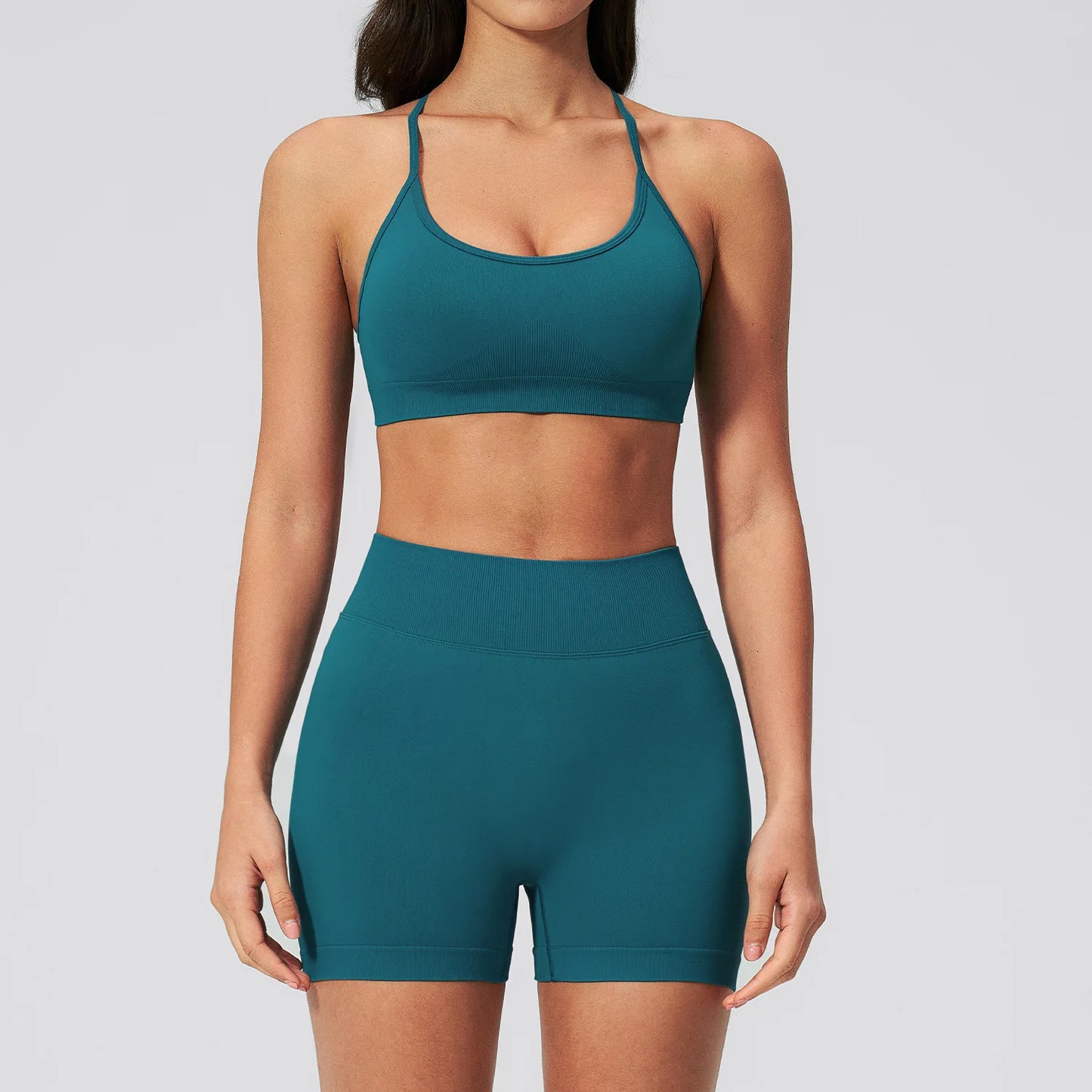Seamless Women Yoga Suit 2pieces Fitness Gym Clothing Sports Set Sports Underwear High Waist Shorts Gym Workout Running Yoga Set