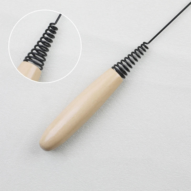 Wooden handle spring teasing cat stick pearl feather replacement head scratch-resistant cat toys to relieve boredom pet supplies