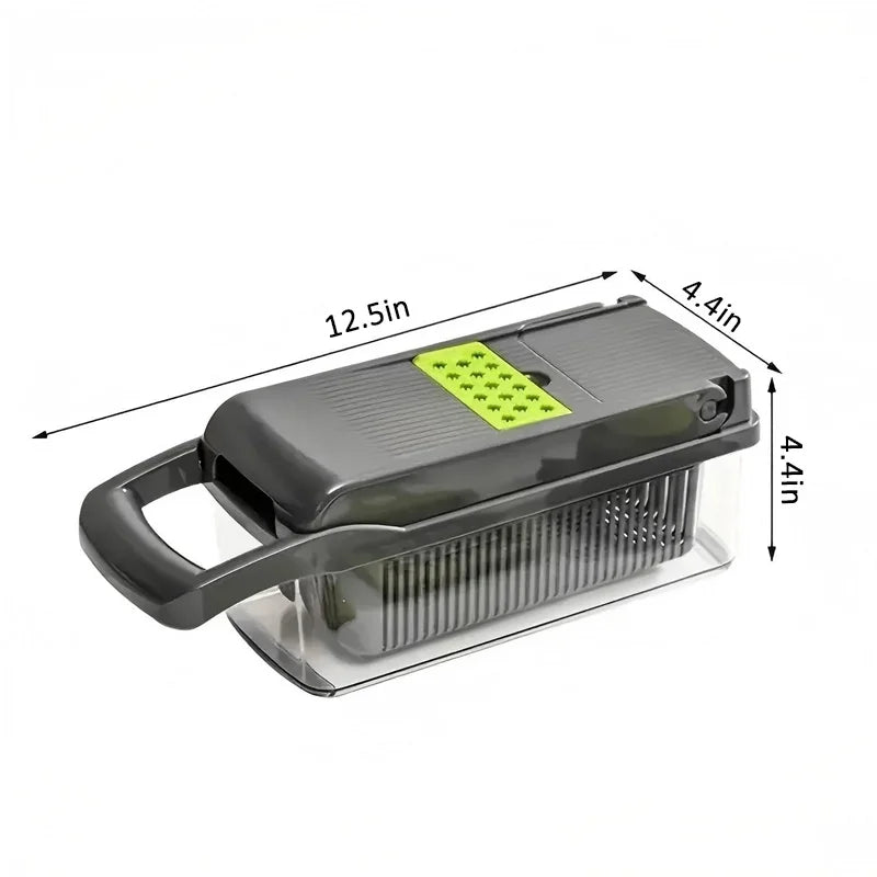 16-in-1 Vegetable Chopper PE+ABS Multi-Blade Kitchen Gadget for Home Cooking & Meal Prep