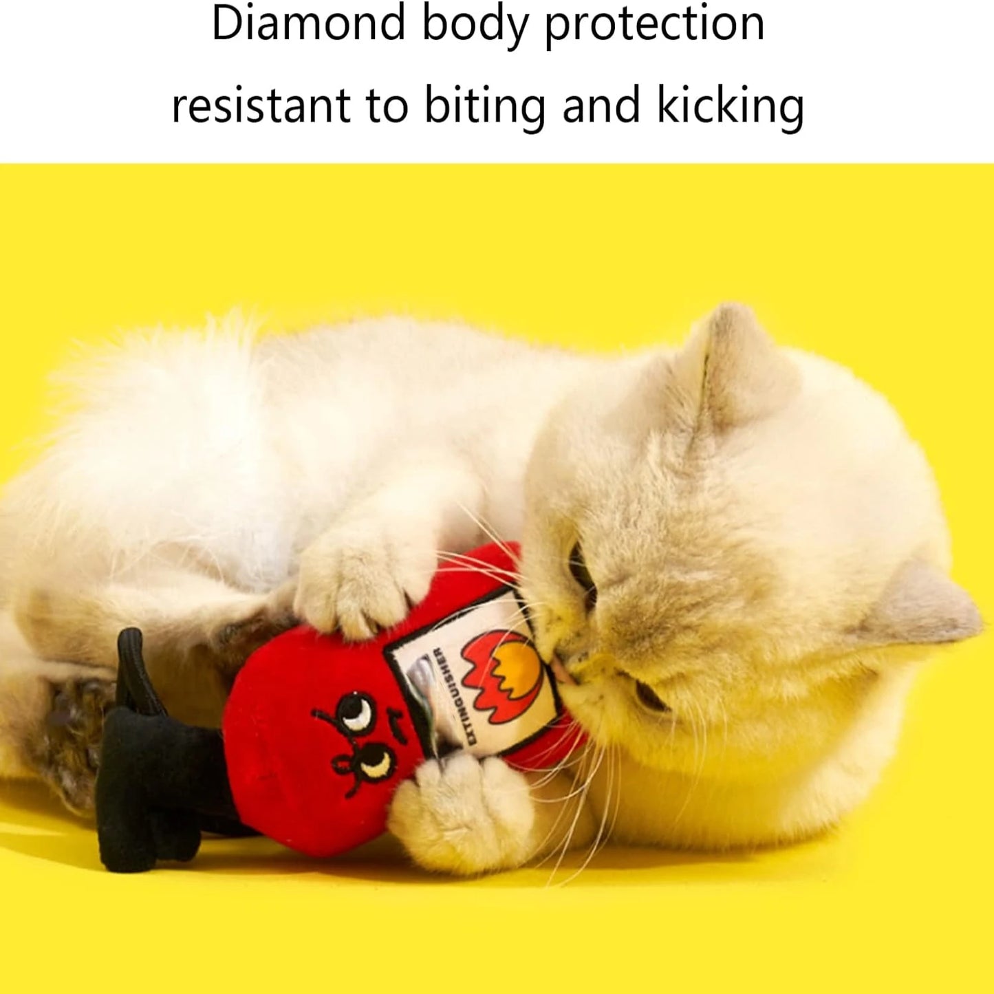 Exciting and Interactive Cat Toy in Fire Extinguisher Shape - Stimulating Teething Toy for Kittens - Engage Your Furry Friend wi