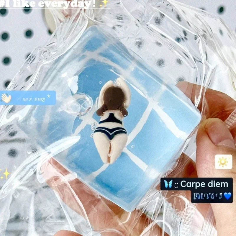 1pc Swimming Pool Squeeze Toys Maltose Stress Relief Slow Rebound Fidget Toy Mochi Squishy Stress Reliever Toys Antistress