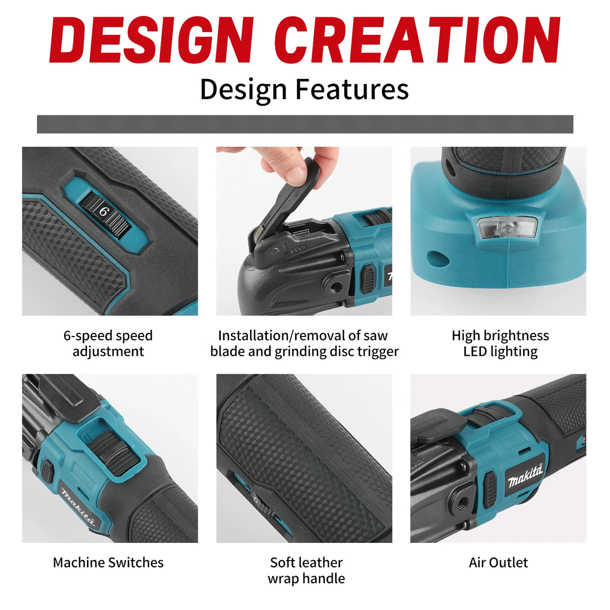 NEW 2026 Makita 18V Handheld Trimming Cutter 18/20V Li-Ion Powered 6-Gear 326-340mm Lightweight for Home and Workshop Use