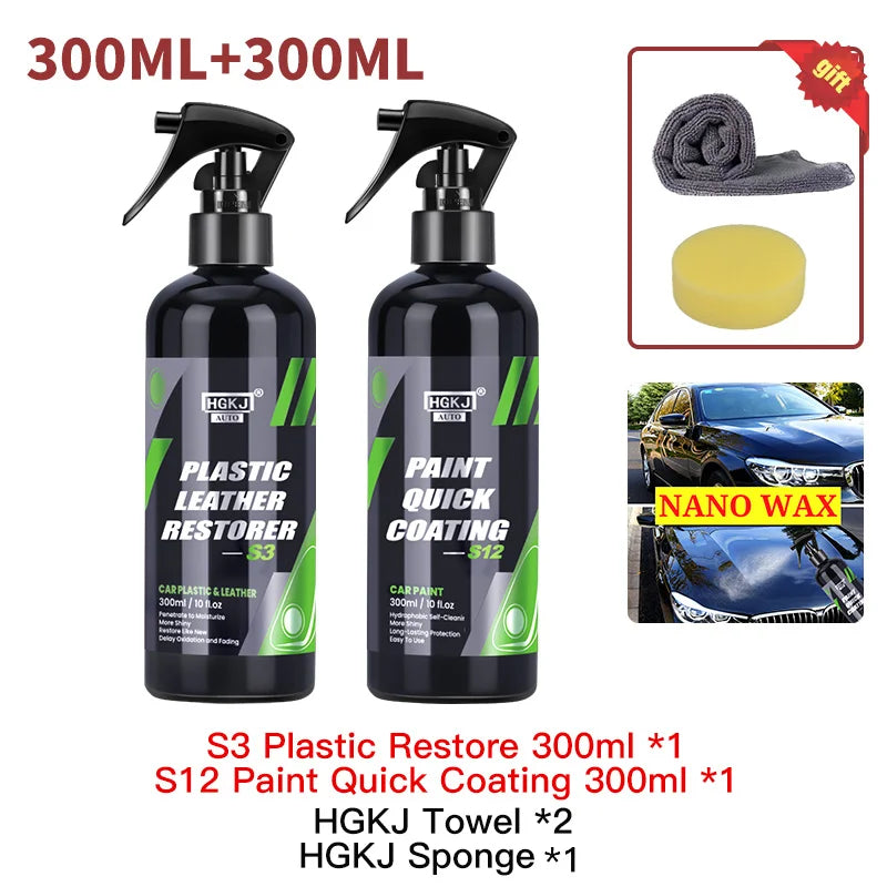 300ML Car Plastic Leather Restorer Liquid HGKJ S3 Car Interior Seat Leather Care Repair Renovator Conditioner Automotive Product