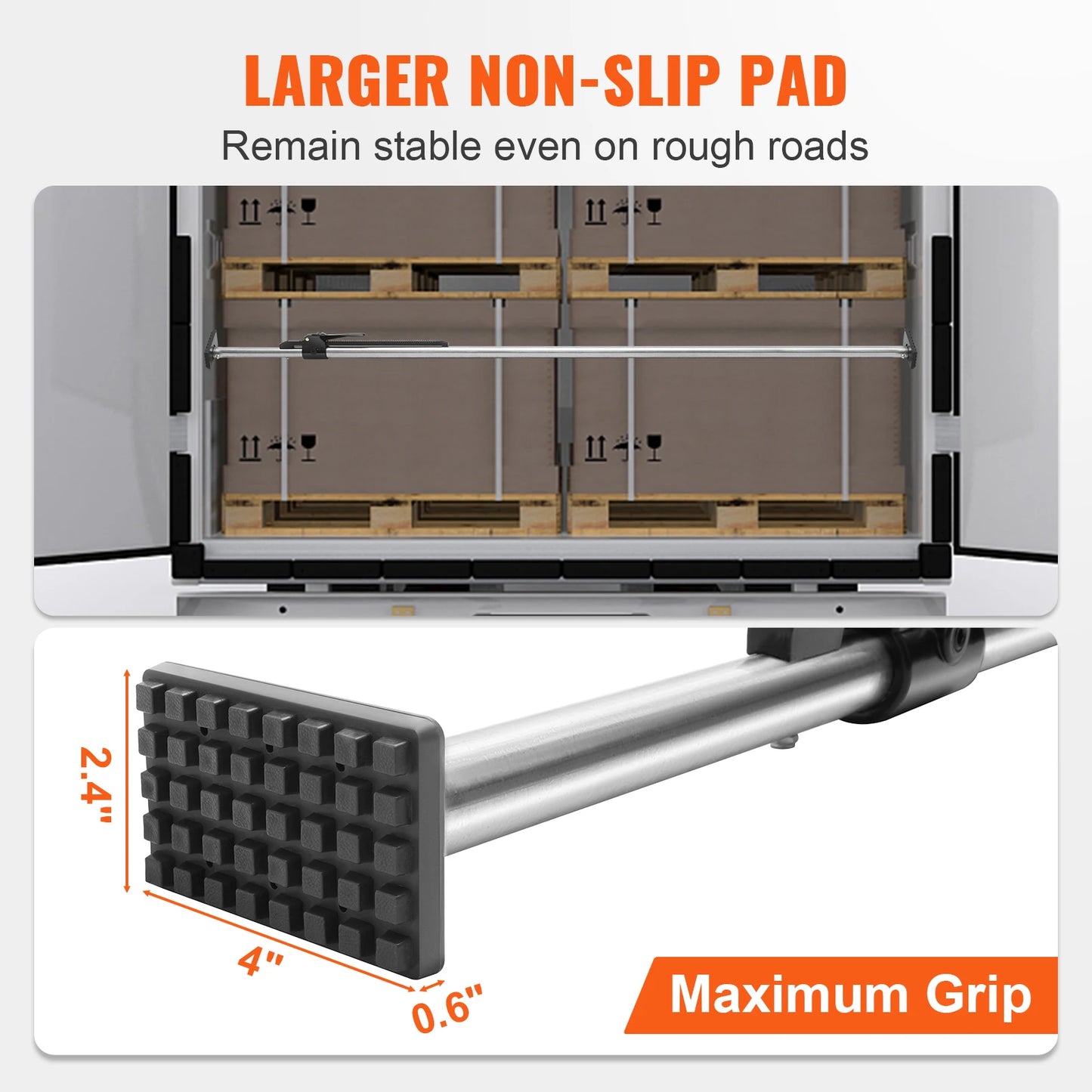 SucceBuy Cargo Bar Truck Bed Bar Adjustable from 40"- 73" Heavy-duty Steel Cargo Stabilizer Bar with 220 lbs Capacity for Pickup