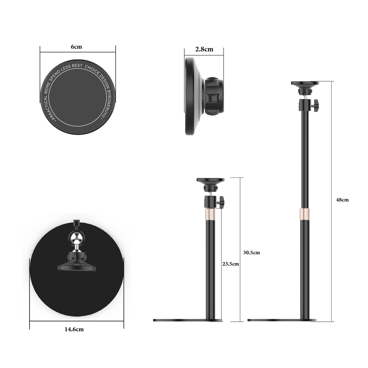 Portable Foldable Magnetic Tablet Holder Stand, Multi-Angle Adjustable Desktop Bracket, Wide Compatibility for 4-15.6 Inch iPad,