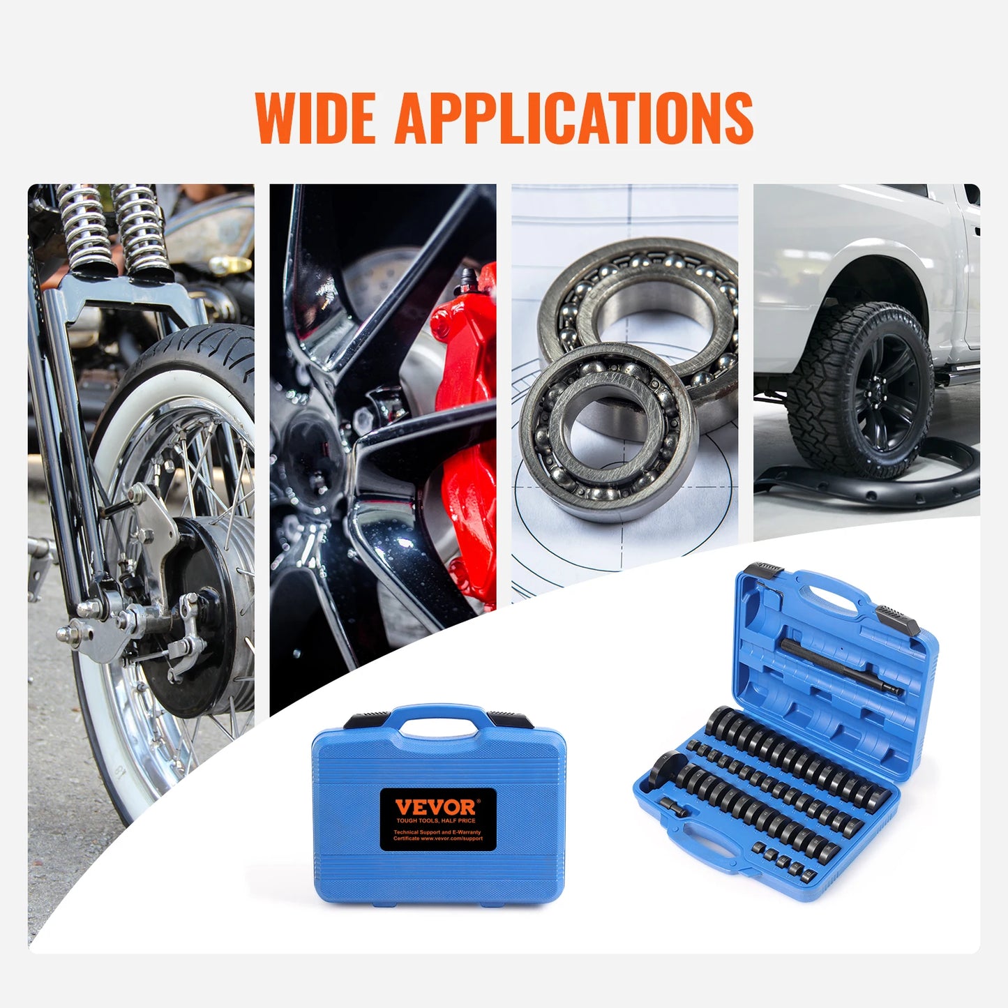 SucceBuy 52PCS Custom Bushing Bearing & Seal Driver Set Transmission Wheel Axle Bearing Race Seal Driver Remover 18-65mm