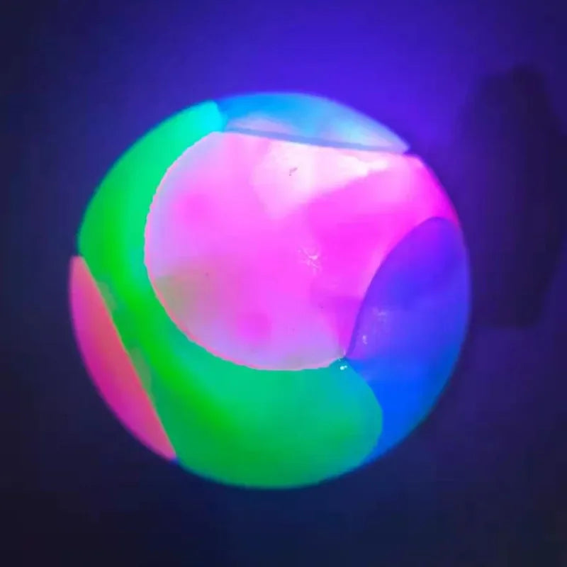Fun Pet Toys Small Dog Flash Ball Dog Toys Ball TPR Three Color Glowing Elastic Ball Dog Training Throwing The Ball Dogball