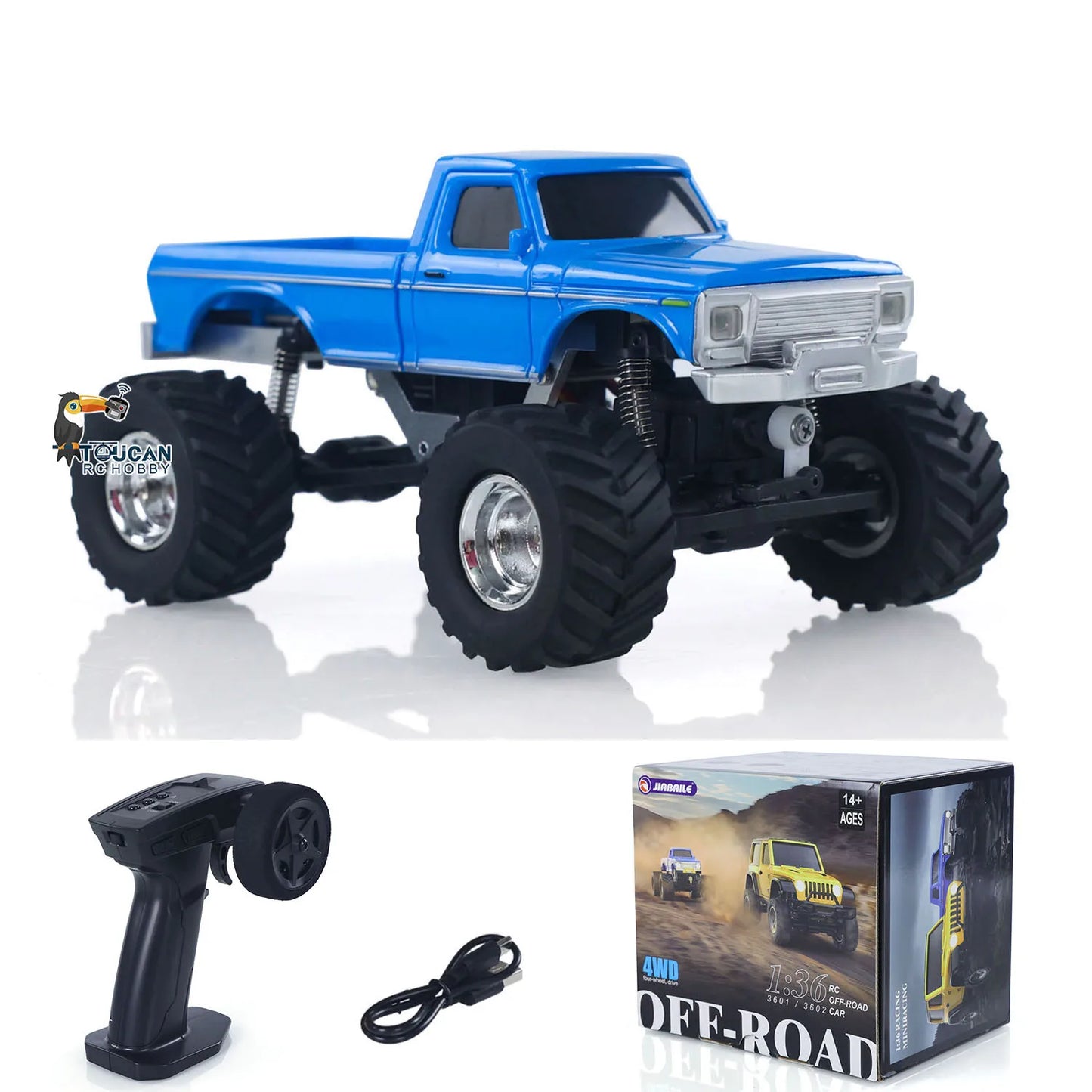 AU Sale JABAILE 3602 1/36 4WD 2.4G Radio Control Off Road Vehicles Mini Crawler Car Battery Lights RTR RC Toys Model Boys Gift
