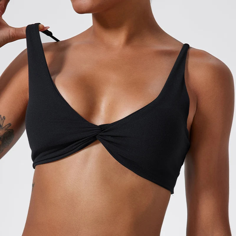 New Summer Women's Push-Up Sports Bra Breathable Soft Yoga Workout Top Backless Fitness Crop Gym Underwear Woman’s Crop Top