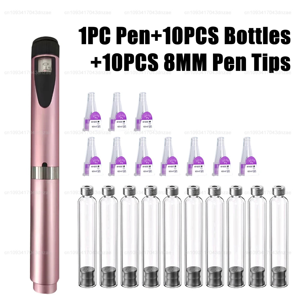 Adjustable Injection Pen Kit 3ml Sterile Empty Cartridges Cassette Bottle 4/6/8mm Disposable Pen Tip for Lilly Insulin Injection