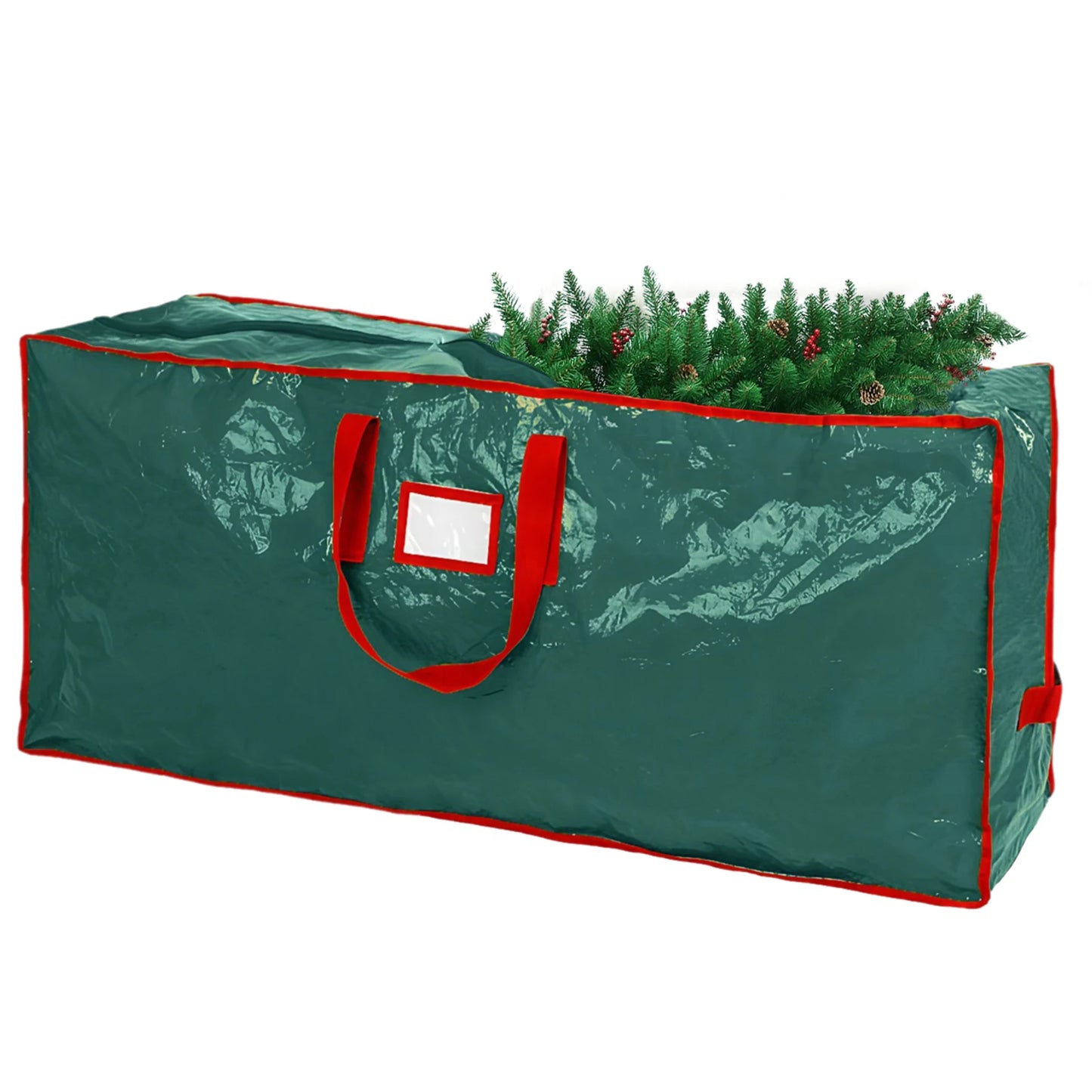 PE Xmas Tree Storage Bag w/ Handle Waterproof Fold Tree Package Bag (165 Green)