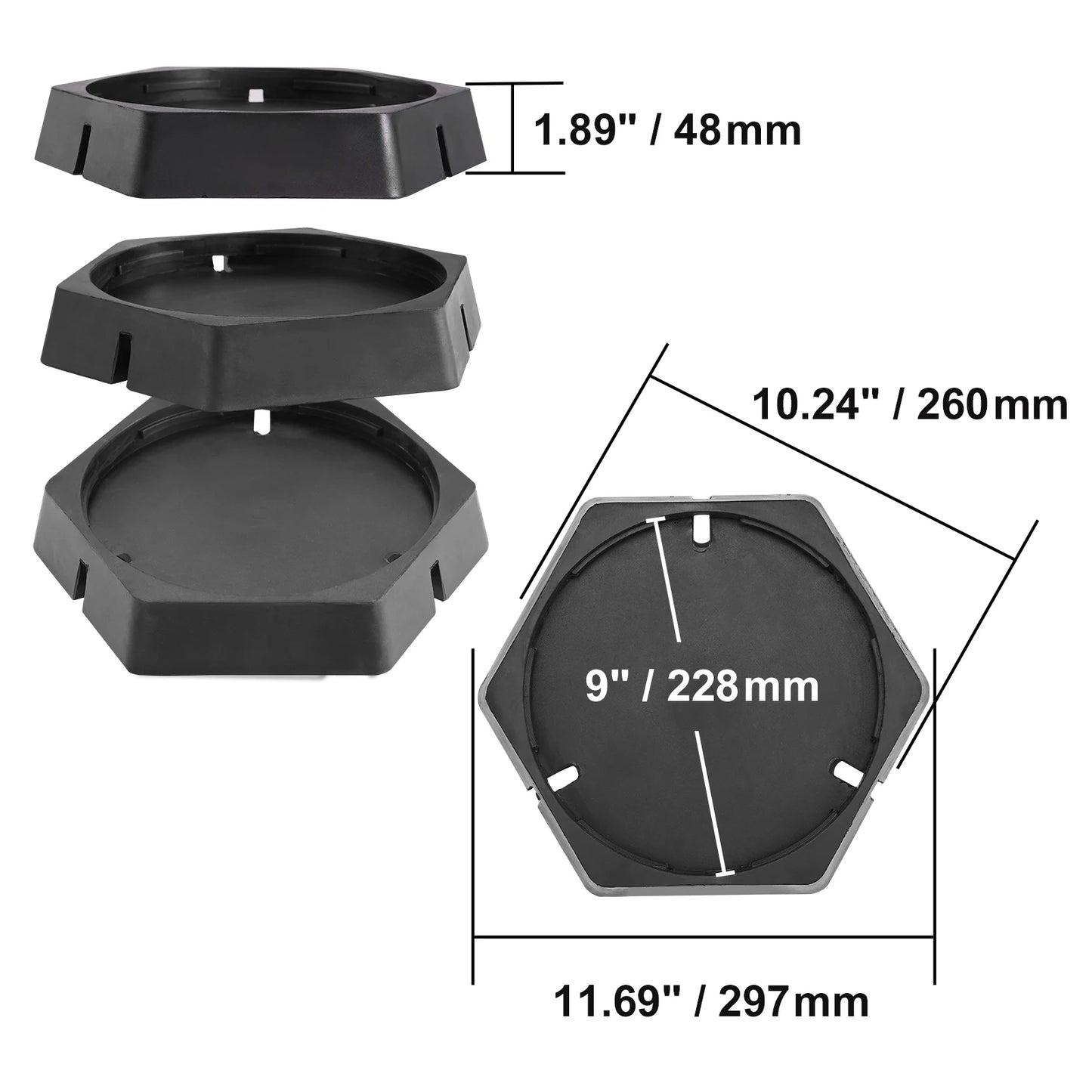 SucceBuy RV Leveling Pads Round Landing Feet Permanent Attached Jack Stabilizers Rubber Travel Trailers Class A/C Motorhome