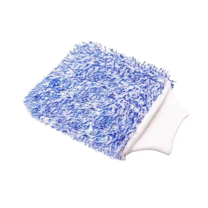 Double Sided Thick Plush Car Cleaning Gloves Ultra-fine Fiber Water Absorbing Cleaning Coral Fleece Large Car Wash Gloves