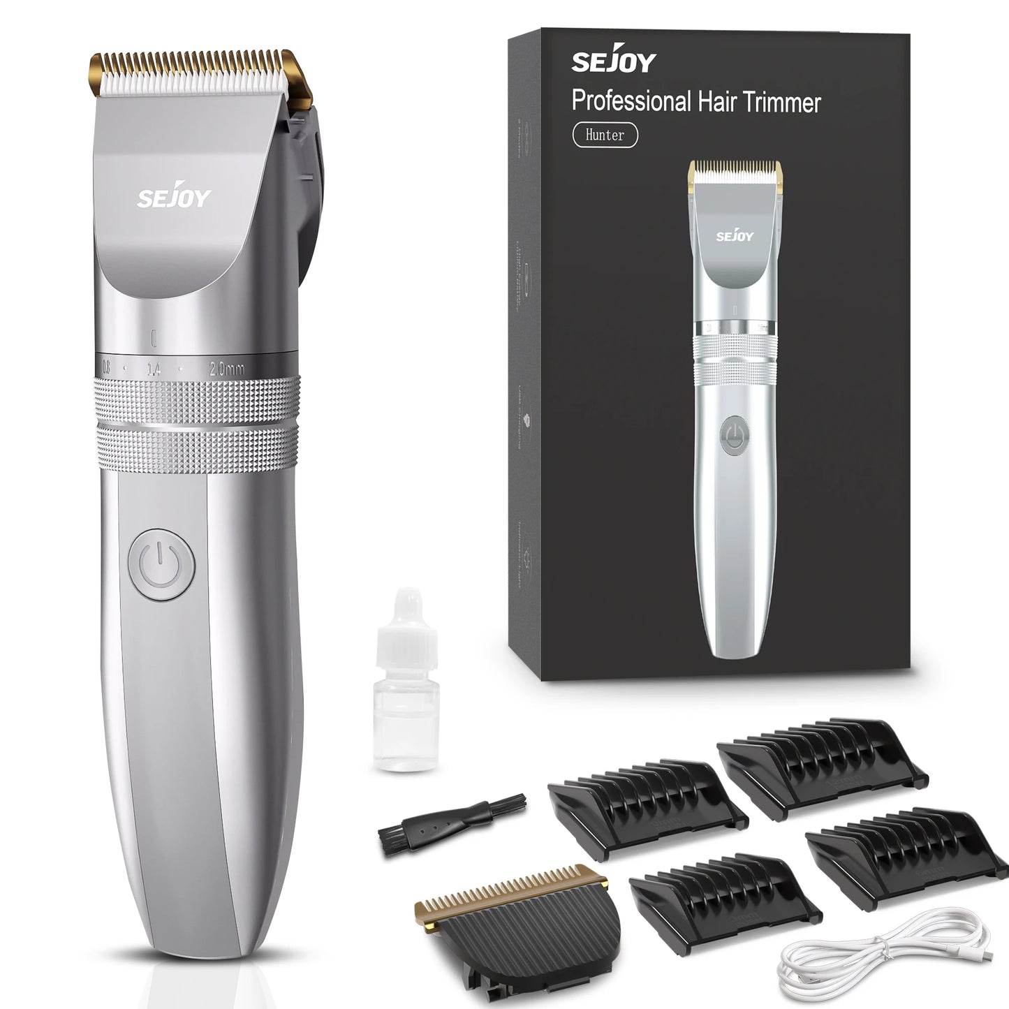 Sejoy Electric Hair Trimme for Men Professional Electric Beard Trimmer LED Hair Clipper Hair Cutter Machine Haircut Grooming