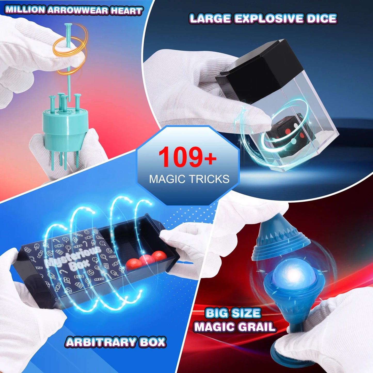 Magic Set 28 in1 Magic SHOW Wand Toy Easy Tricks with Tutorial Videos Birthday Gifts for Kids Ages 6-8 8-10 10-12