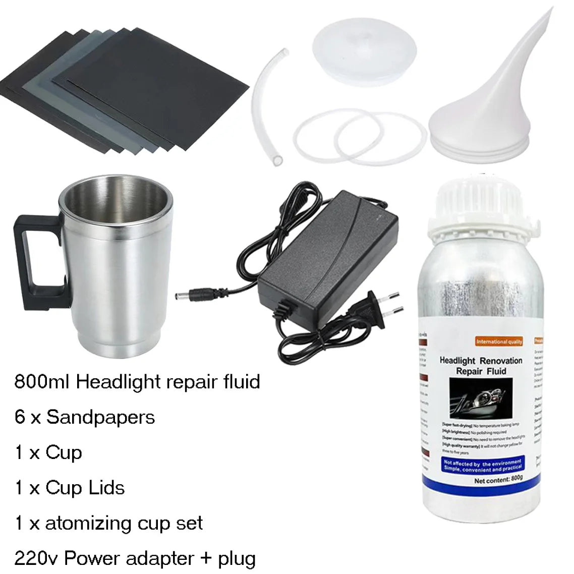 Car Headlight Restoration Chemical Polish Liquid Polymer Evaporator Garage Tools Car Headlight Renovation Repair Scratch Remover