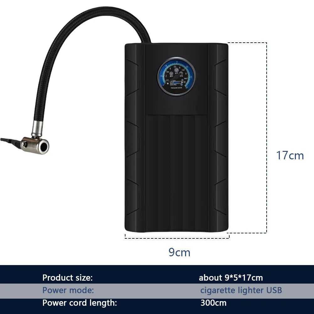 12V Electric Tire Inflator Quickly Inflate Cordless Tire Pump High Precision Portable Air Pump for Car Motorcycle Bicycle Tires