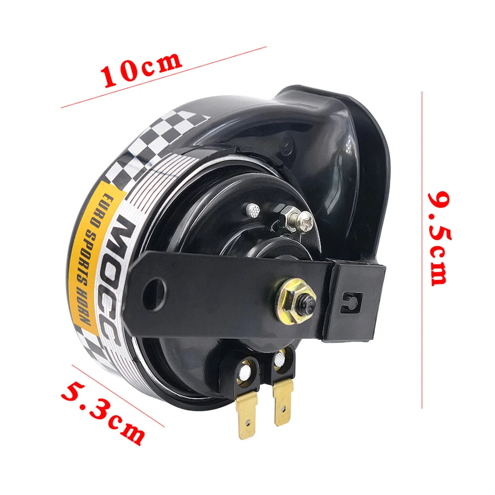 12V Motorcycle Horn 130dB 510hz Electric Air Horn Single-tone Electric Snail Horn for Motorcycle Car for Motorbike Truck Vehicle