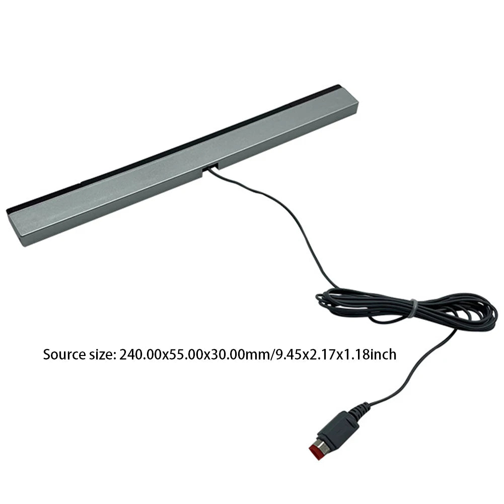 Wired Motion Sensor Receiver with Extension Cord Infrared IR Signal Ray Wired Remote Sensor Bar for Wii Wii U Console