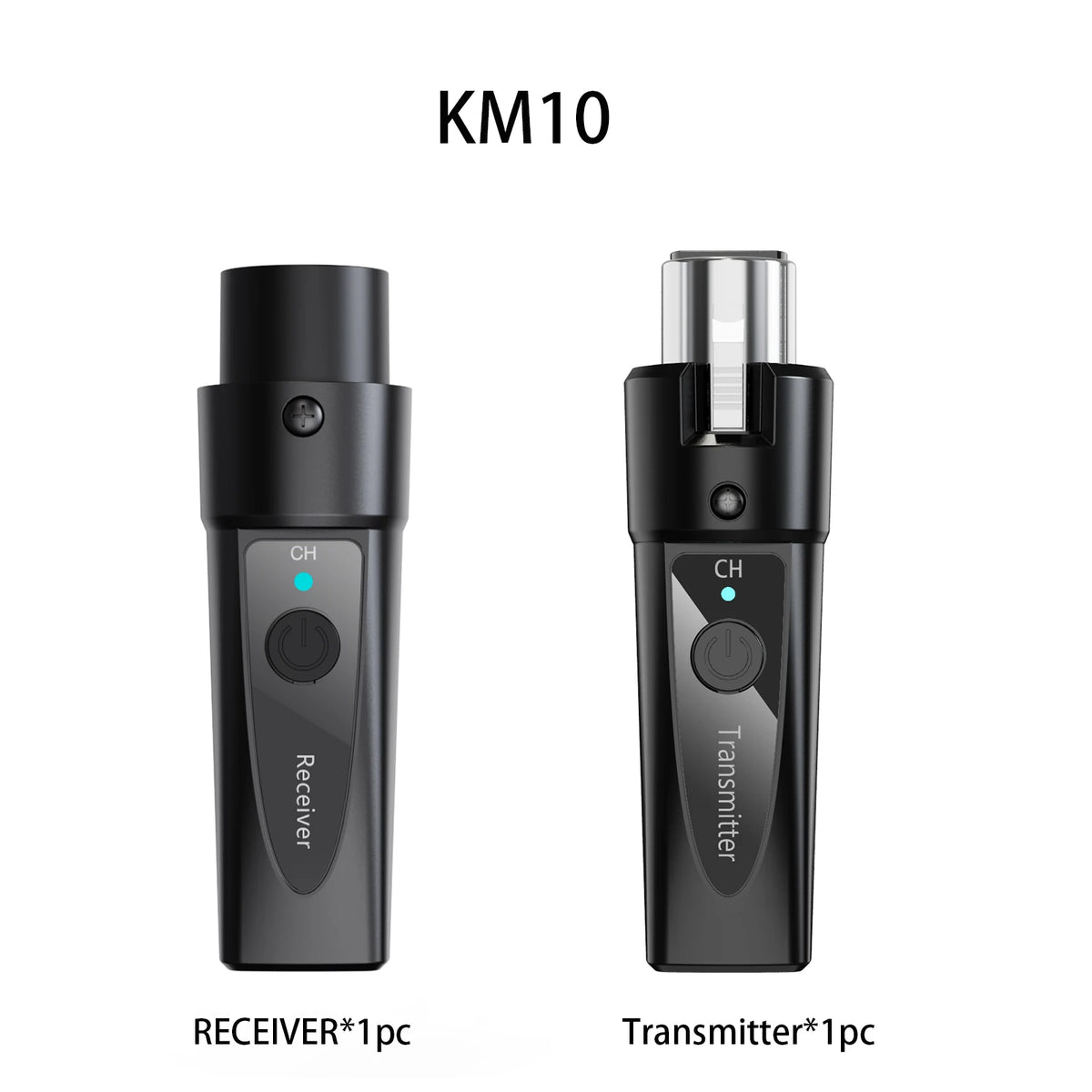XLR Wireless Microphone Transmitter Receiver, 2.4Ghz Microphone Wireless System, Rechargeable Wireless Mic Adapter for Audio Mi