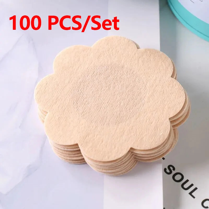 Women Nipple Sticker Disposable Invisible Chest Sticker Non-woven Bra Breast Patch Bra-less Pasties Pad Nipple Cover Stickers