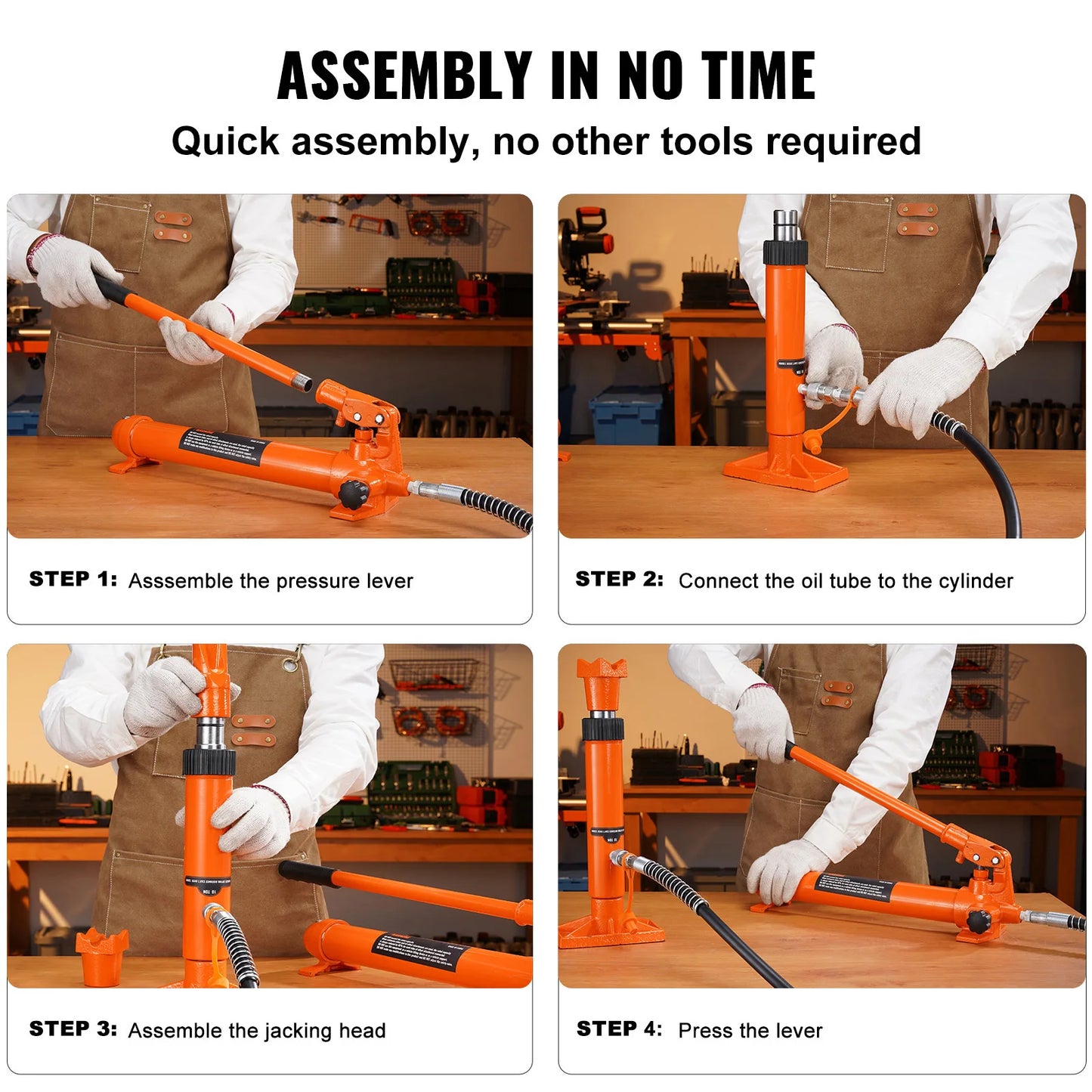 SucceBuy 10Ton Hydraulic Jack Air Pump Lift Ram Body Frame Porta Power Repair Kits Multi-functional Auto Body Frame Repair Kits