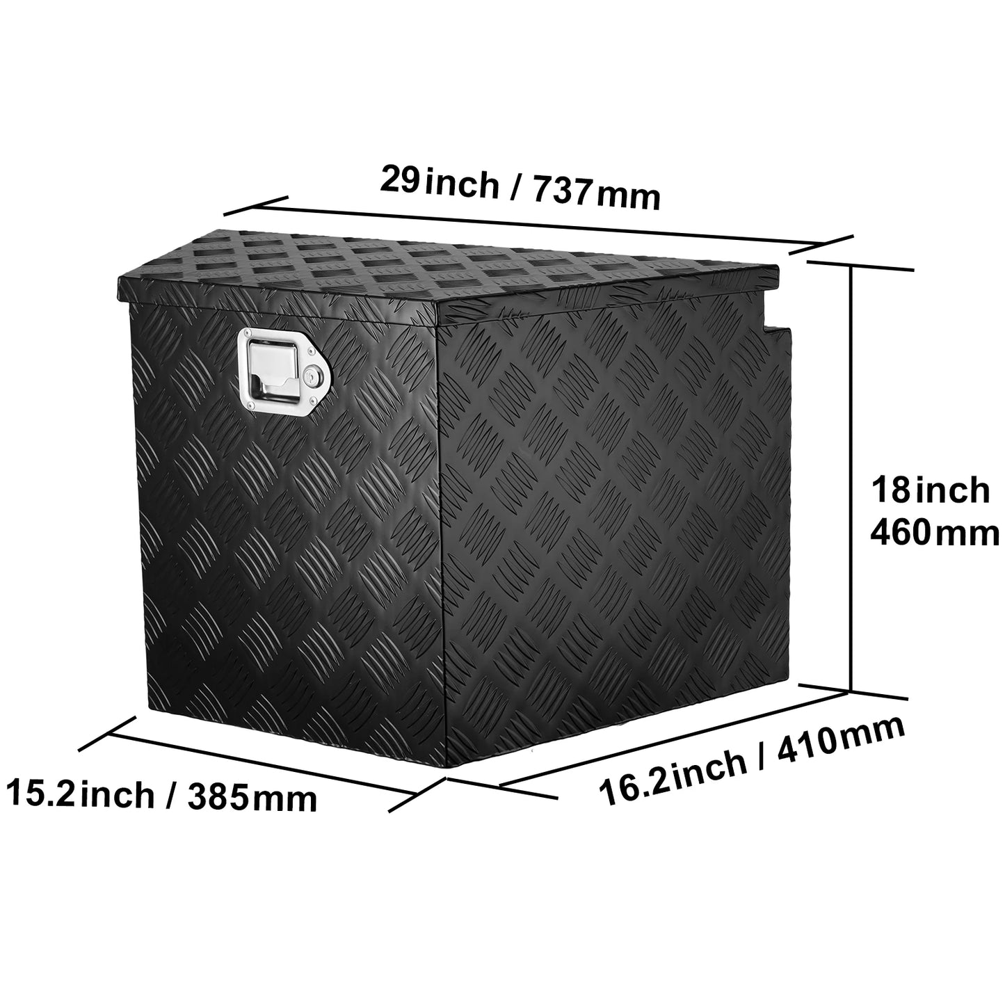 SucceBuy Trailer Tongue Box Aluminum Alloy Tongue Box Tool Chest Heavy Duty Trailer Box Utility Trailer Tongue Box Pickup Truck