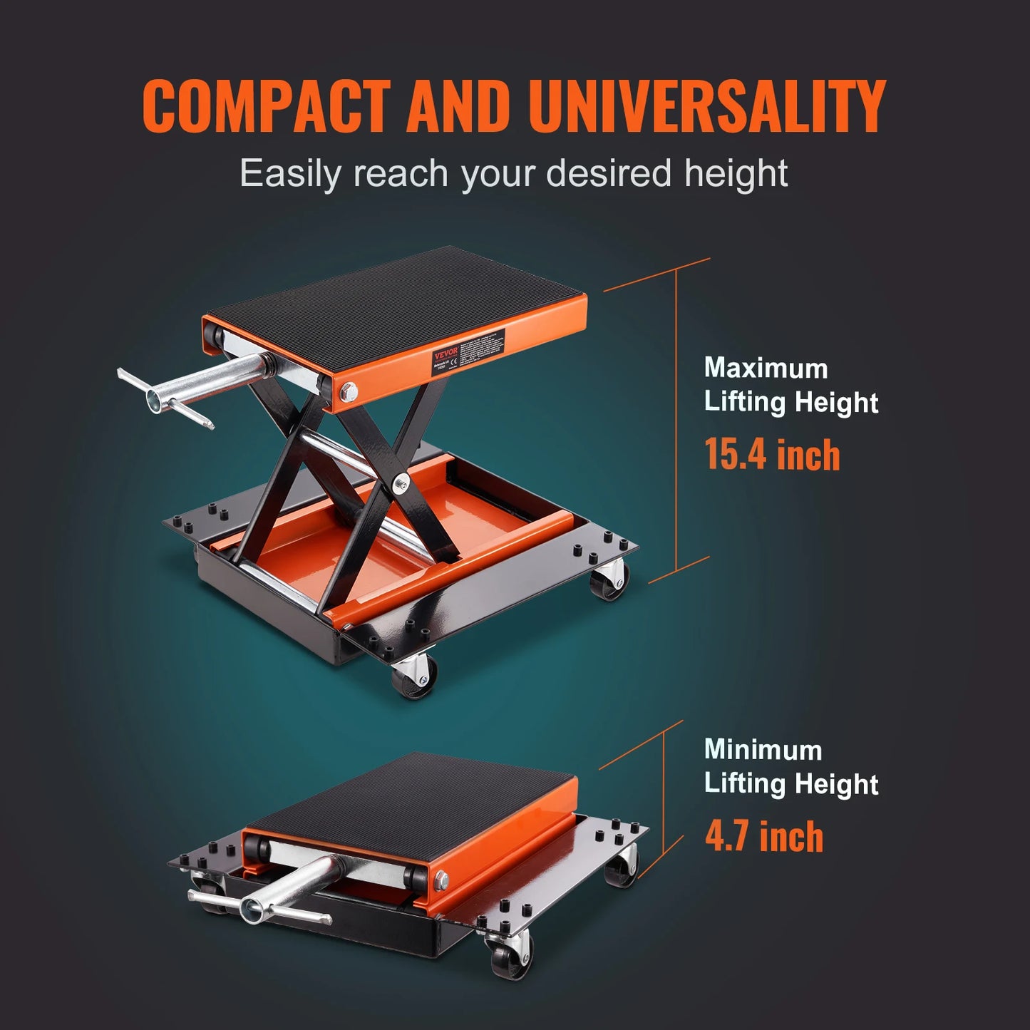 SucceBuy Motorcycle Lift 1100 LBS Motorcycle Lift Scissor Lift with Dolly & Hand Crank Center Hoist Crank Stand for Motorcycle