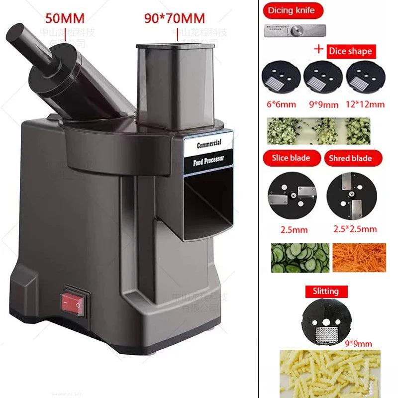 220V Vegetable Chopper Multifunctional Electric Cutting Machine Carrot Potato Cutter Slice Shred Diced Food Processor