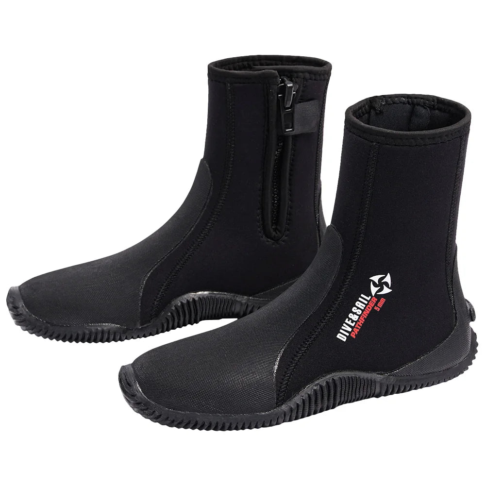 Neoprene Diving Boots Zipper Dive Boots Anti-Slip 5mm Surfing Snorkeling Diving Boots for Diving Snorkeling Surfing