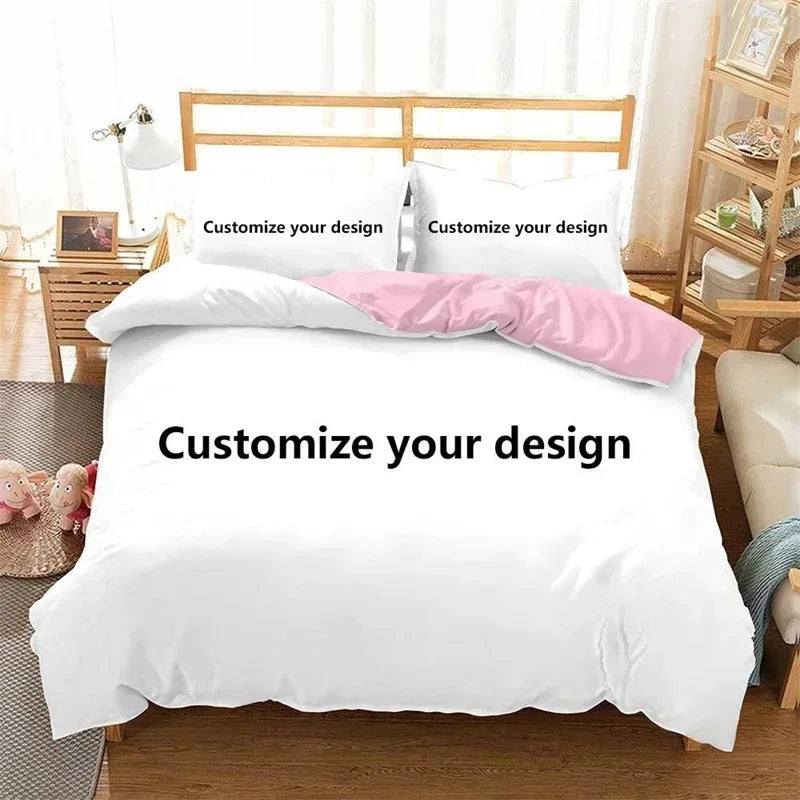Customized Design Photo Logo Duvet Cover Set Boys Adults Kids Gift Custom DIY Bedding Set Queen King Size Personalized Bet Set