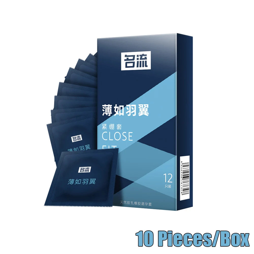 45mm 49mm Tight Ribed Spikes Condoms 10Pcs Long Delayed Pleasure Latex Penis Sleeve Safe Contraception Lubrication Sex Toys