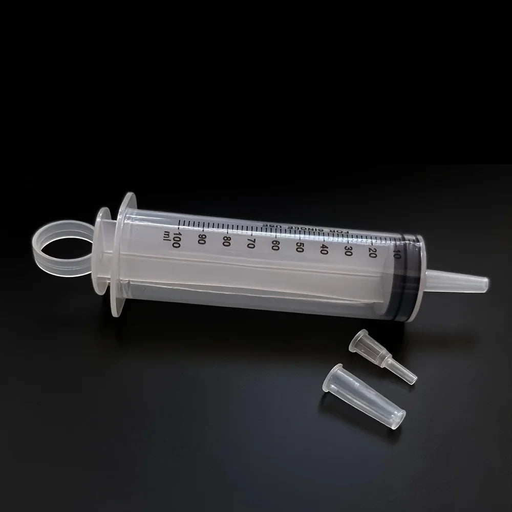 Set of 3Pcs Plastic Syringes, Capacity 1000ml 550ml 350ml 200ml 100ml 60ml 20ml 10ml, Suitable for Laboratory Dispensing Cartri