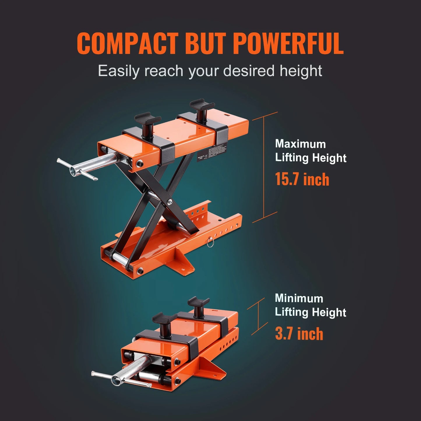 SucceBuy Motorcycle Lift 500kg Motorcycle Scissor Lift with Saddle &Safety Pin Steel Motorcycle Jack Hoist Stand for Motorbike