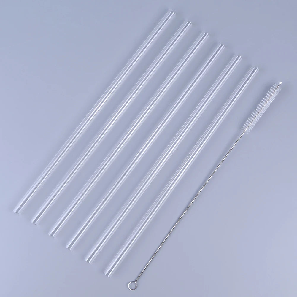 6Pcs Replacement Straw with Cleaning Brush Long Straws Drinking Straws for Stanley 20/30/40oz Accessories