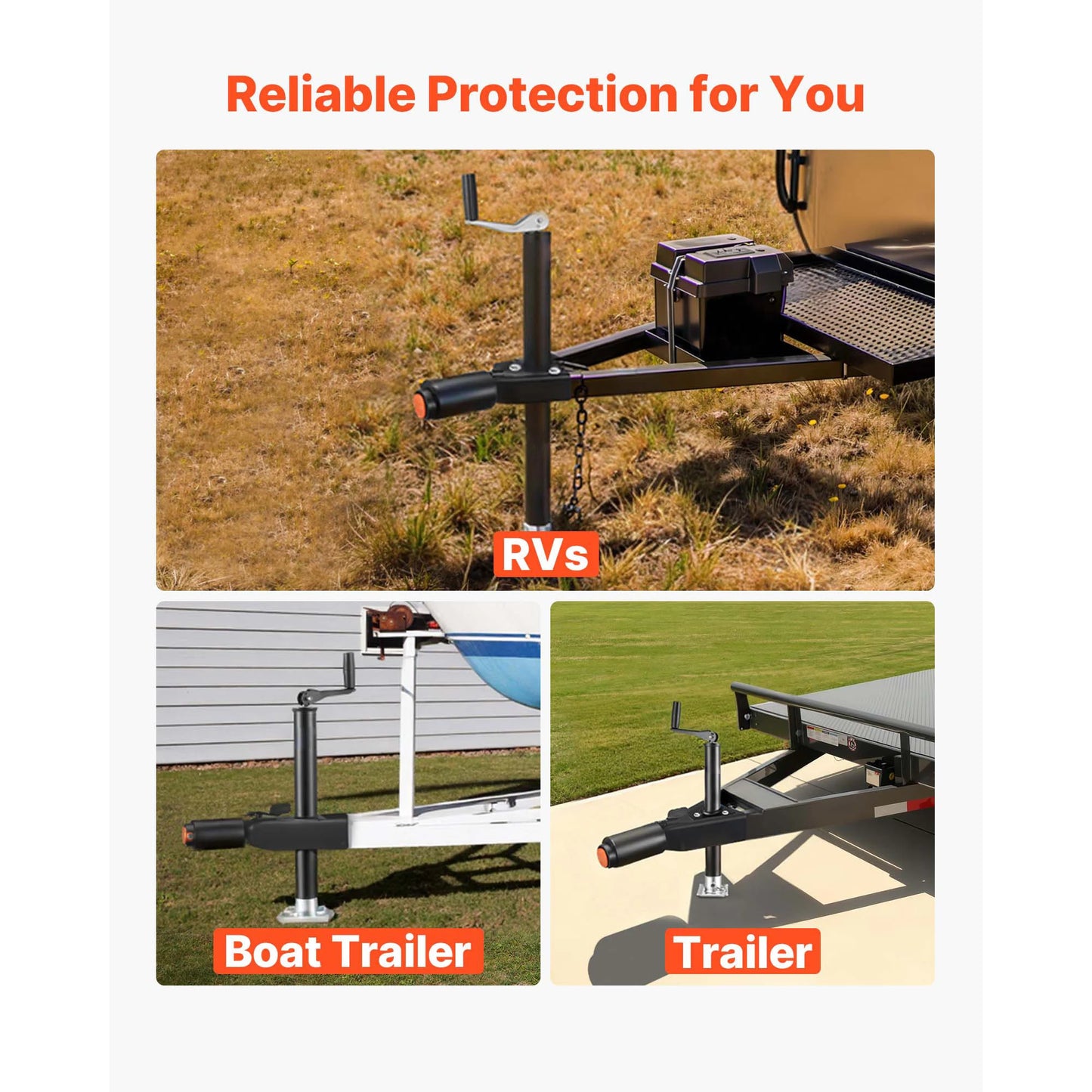SucceBuy Trailer Lock Fits 2 & 2-5/16in Bulldog Trailer Couplers Hitch Lock with 3 Keys & Security Chains RV Trailer Boat Locks