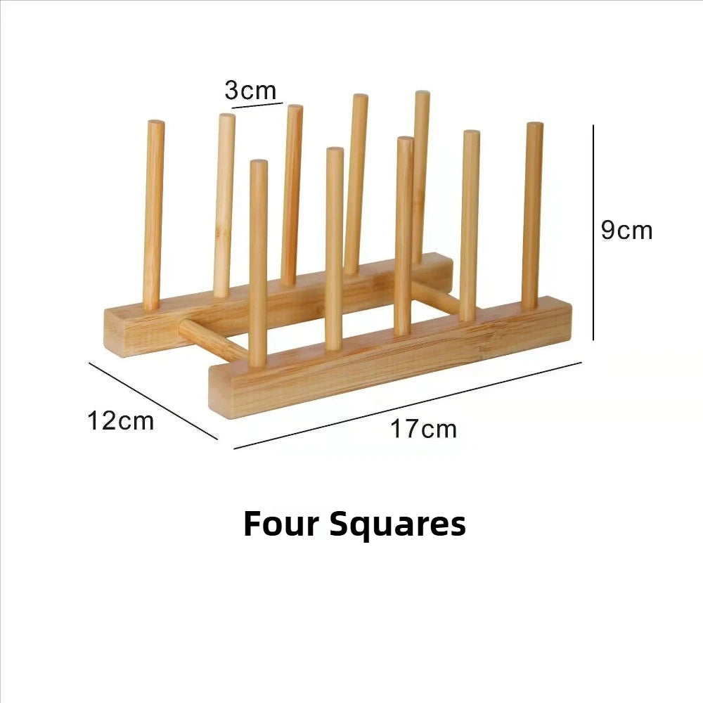 DIY Locker Bamboo Drain Rack Wooden Plate Rack Dish Rack Kitchen Organizer for Plates/Cutting Boards/Plates/Cups/Pot Lid