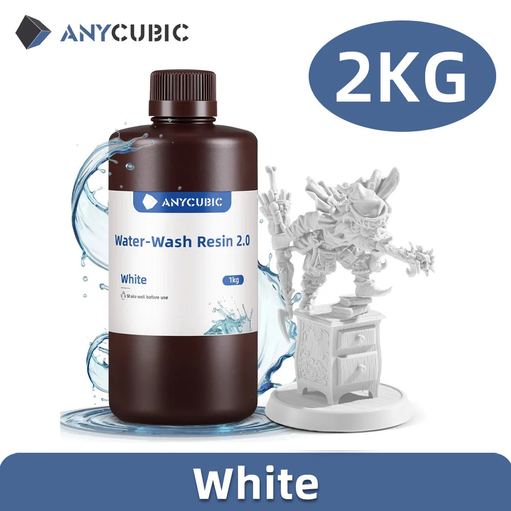 Anycubic Water Wash Resin Water Washable High Precision Low Odor Low Viscosity Support 3 Ways Washing For LCD 3D Printer Resin
