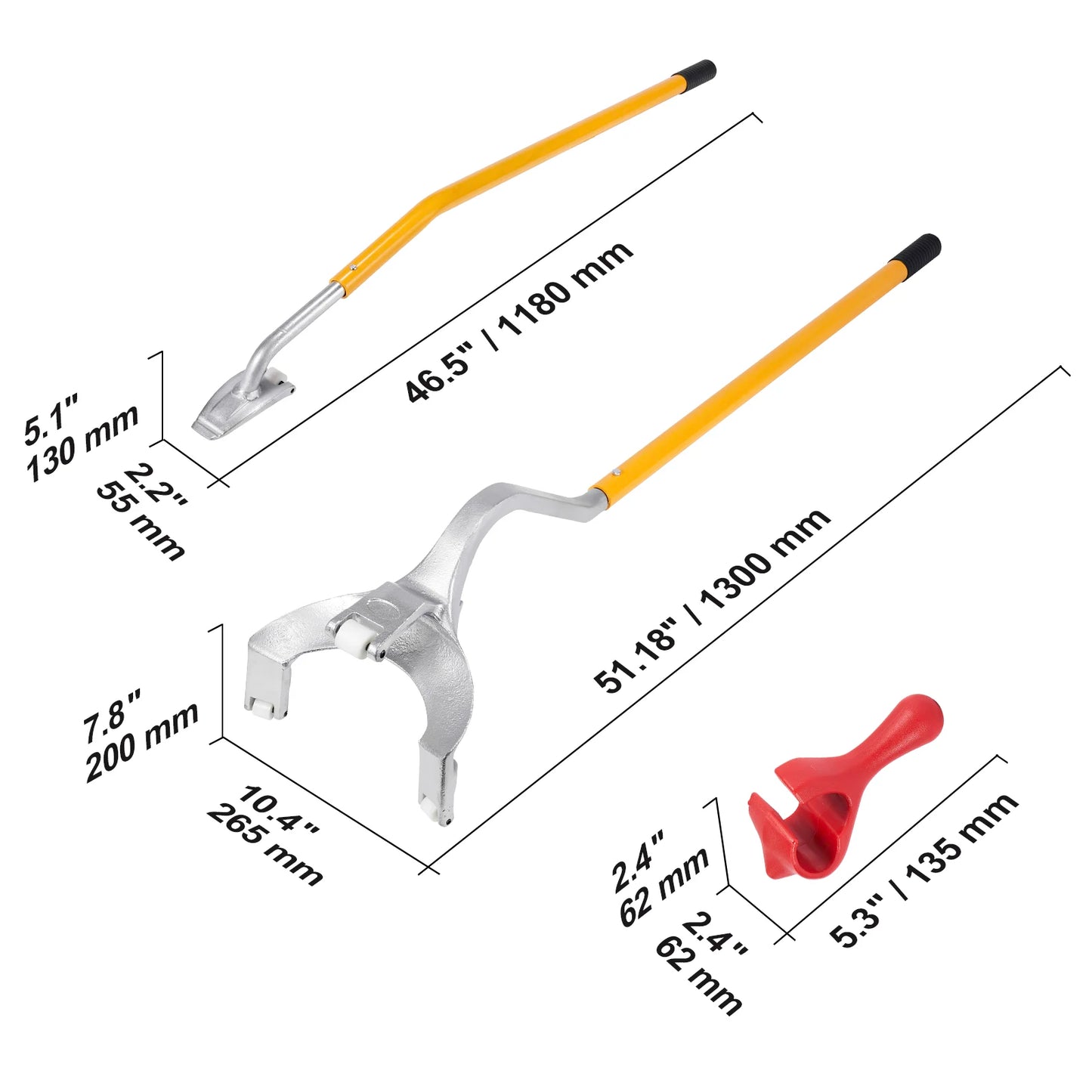 SucceBuy Tire Mount Demount Tool 22.5"-24.5" Manual Steel Tire Changer Mount Demount Removal Tool Tire Changing Tubeless Tire