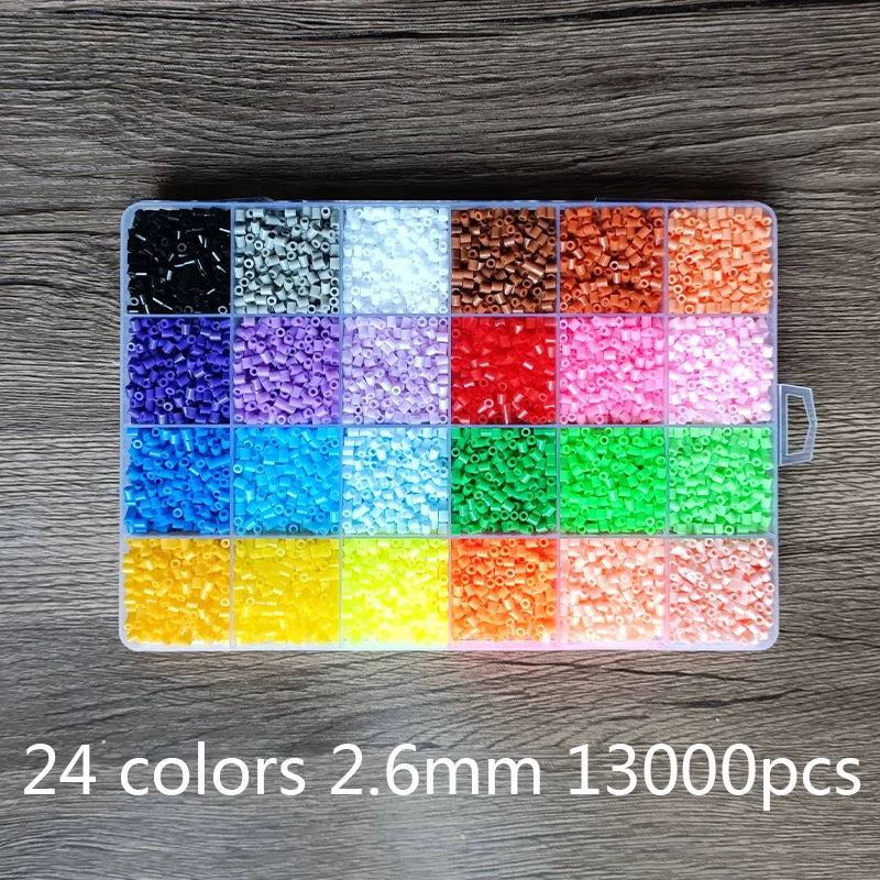 2.6/5mm Hama Beads Toy 24/72 Colors Perler Iron Beads Kit Kids 3D Puzzles DIY Toys Fuse Beads Pegboard Sheets Ironing Paper Set