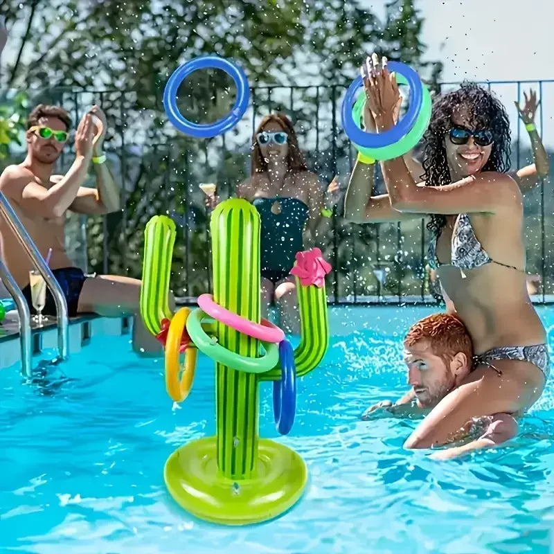 1 set of inflatable cactus, summer pool and beach interactive toys, this is an inflatable toy for outdoor pool parties and water