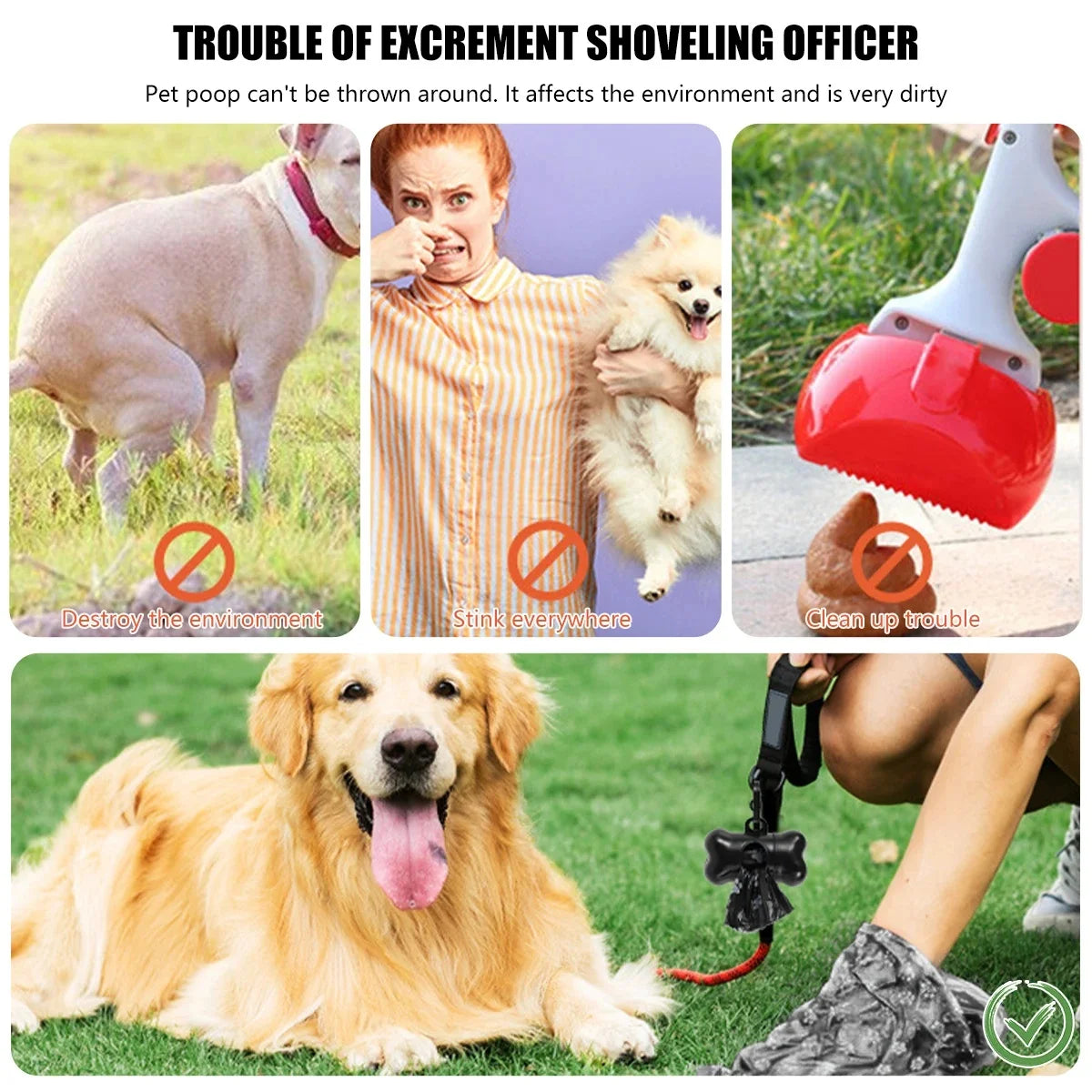 Pet Dog Poop Bags Dispenser Collector Garbage Bag Puppy Cat Pooper Scooper Bag Small Rolls Outdoor Clean Pets Supplies