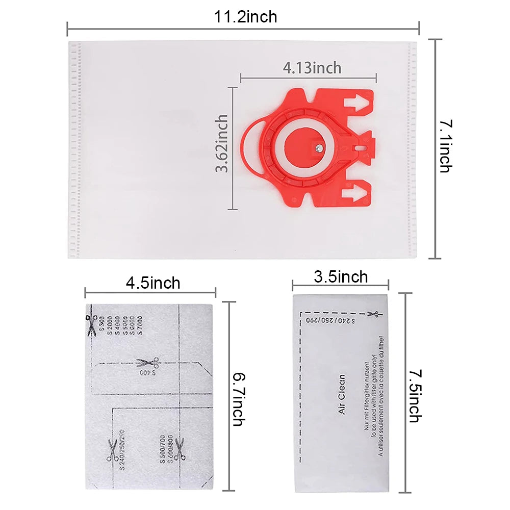 12x Vacuum Cleaner Filters Dust Bags Set For Miele FJM Hyclean COMPACT C1 C2 S4