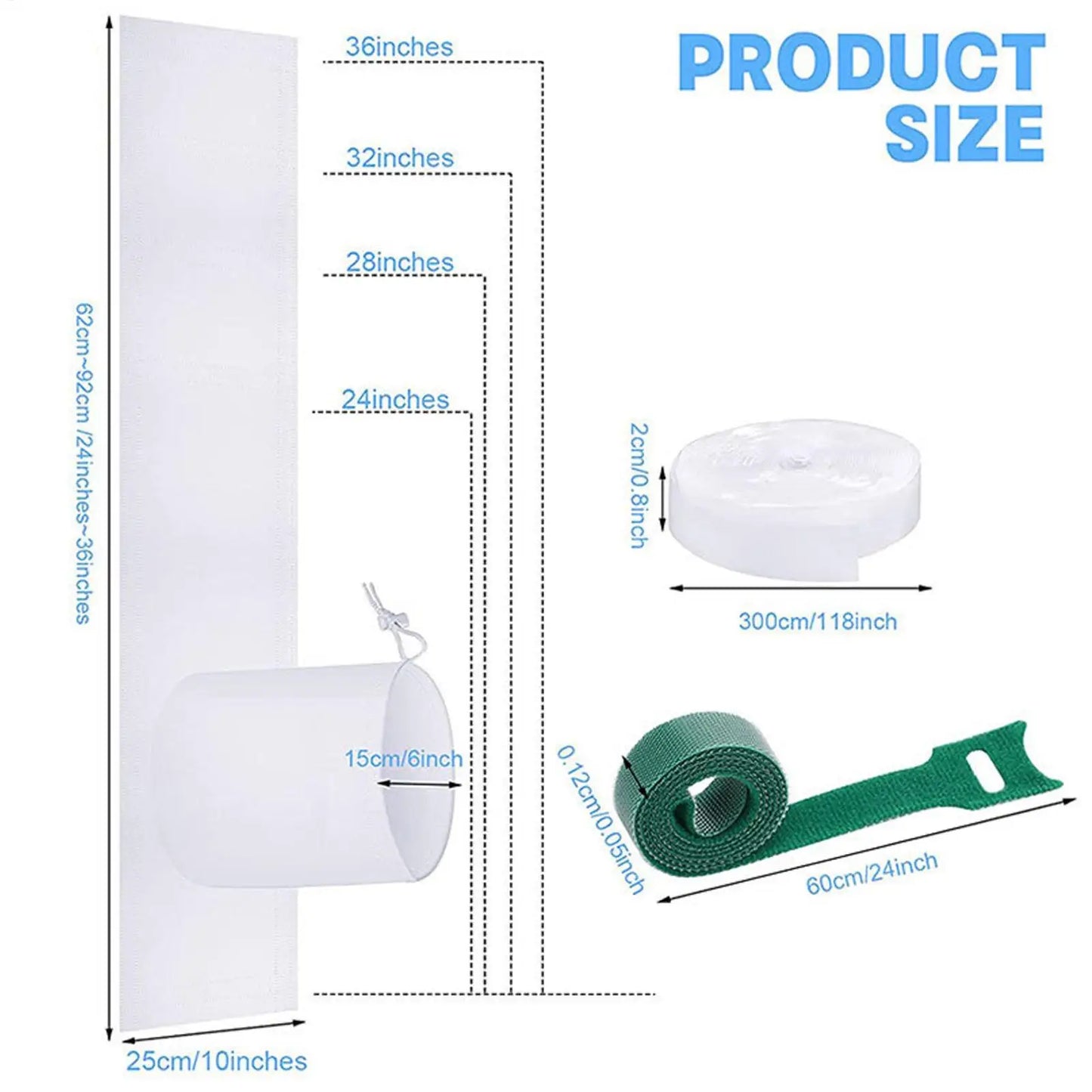 Portable Air Conditioner Window Seals Hot Air Stop Universal Mobile Air Conditioner Outlet Window Sealing Kit Flexible Cloth