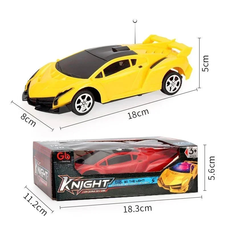 2.4GHz RC Car with LED Lights, 2-Channel Remote Control Toy Car for Kids Gift for Boys Girls Indoors Outdoors Car Toys